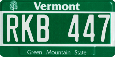 VT license plate RKB447