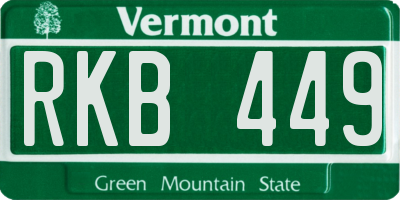 VT license plate RKB449