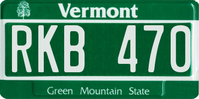 VT license plate RKB470