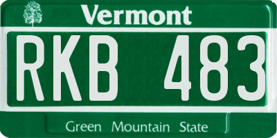 VT license plate RKB483