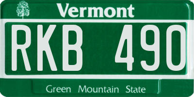VT license plate RKB490