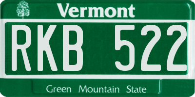 VT license plate RKB522