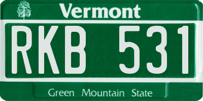 VT license plate RKB531