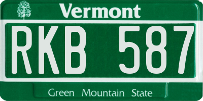 VT license plate RKB587