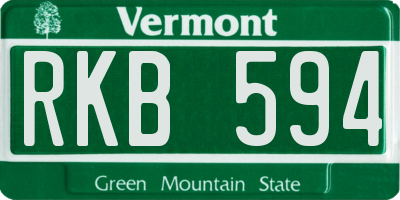 VT license plate RKB594