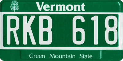 VT license plate RKB618