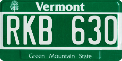 VT license plate RKB630