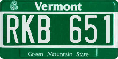 VT license plate RKB651