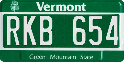 VT license plate RKB654