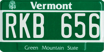 VT license plate RKB656