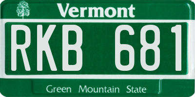 VT license plate RKB681