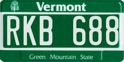 VT license plate RKB688
