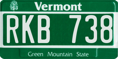 VT license plate RKB738