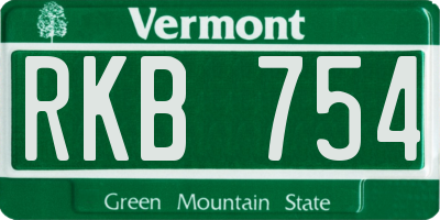 VT license plate RKB754