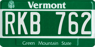 VT license plate RKB762