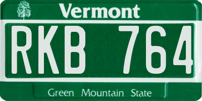 VT license plate RKB764