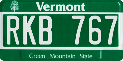 VT license plate RKB767