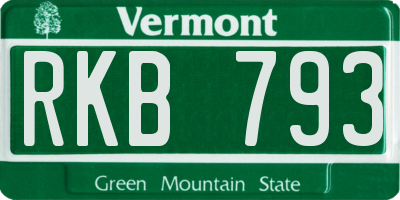VT license plate RKB793
