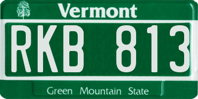 VT license plate RKB813