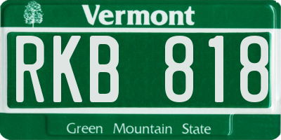 VT license plate RKB818
