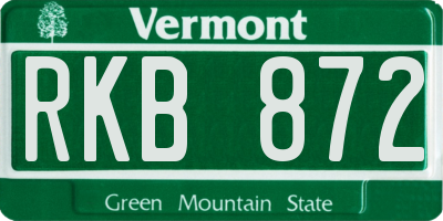 VT license plate RKB872