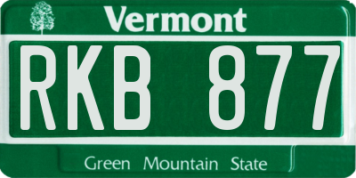 VT license plate RKB877