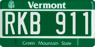 VT license plate RKB911