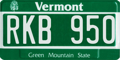 VT license plate RKB950