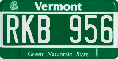 VT license plate RKB956