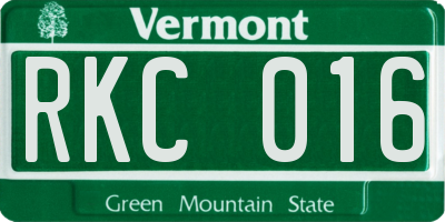 VT license plate RKC016