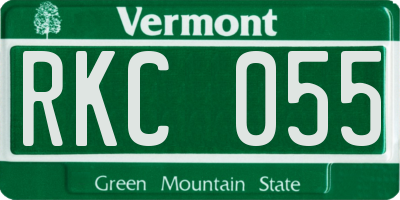 VT license plate RKC055