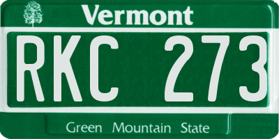 VT license plate RKC273