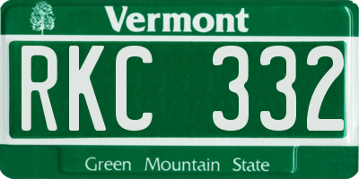 VT license plate RKC332