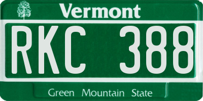 VT license plate RKC388