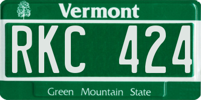 VT license plate RKC424
