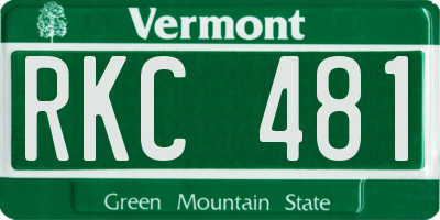 VT license plate RKC481