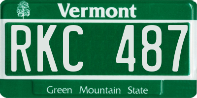 VT license plate RKC487