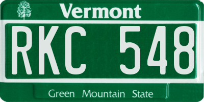 VT license plate RKC548