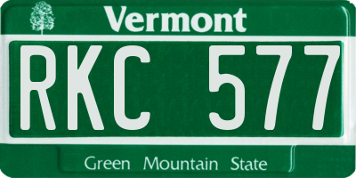 VT license plate RKC577