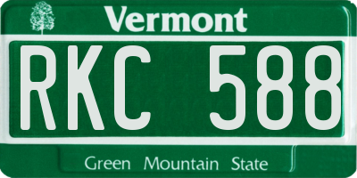 VT license plate RKC588