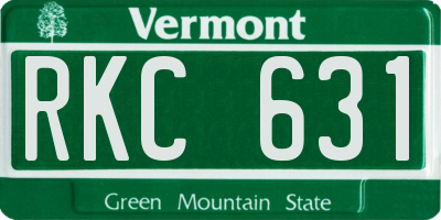 VT license plate RKC631