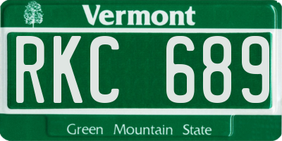 VT license plate RKC689