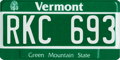 VT license plate RKC693