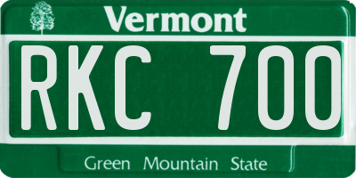 VT license plate RKC700