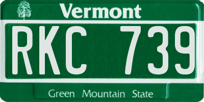 VT license plate RKC739