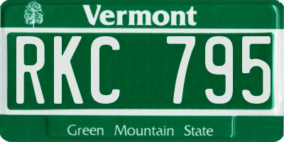 VT license plate RKC795