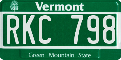 VT license plate RKC798