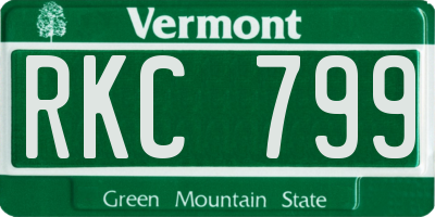 VT license plate RKC799