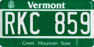 VT license plate RKC859