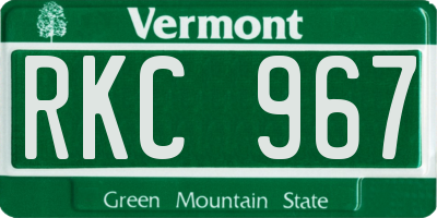 VT license plate RKC967